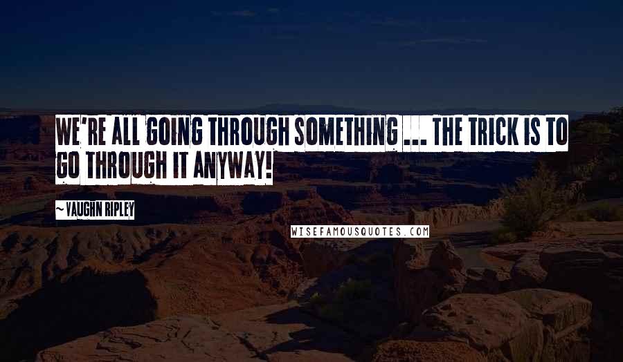 Vaughn Ripley Quotes: We're all going through something ... The trick is to go through it anyway!