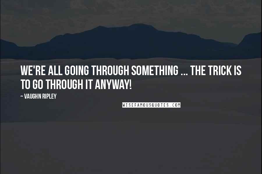 Vaughn Ripley Quotes: We're all going through something ... The trick is to go through it anyway!