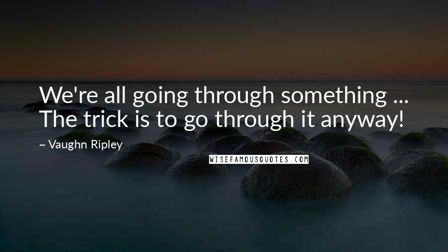 Vaughn Ripley Quotes: We're all going through something ... The trick is to go through it anyway!