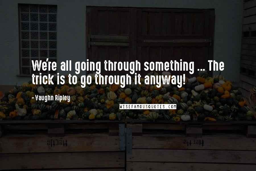 Vaughn Ripley Quotes: We're all going through something ... The trick is to go through it anyway!