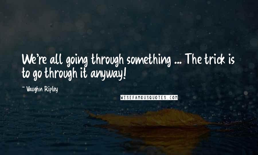 Vaughn Ripley Quotes: We're all going through something ... The trick is to go through it anyway!