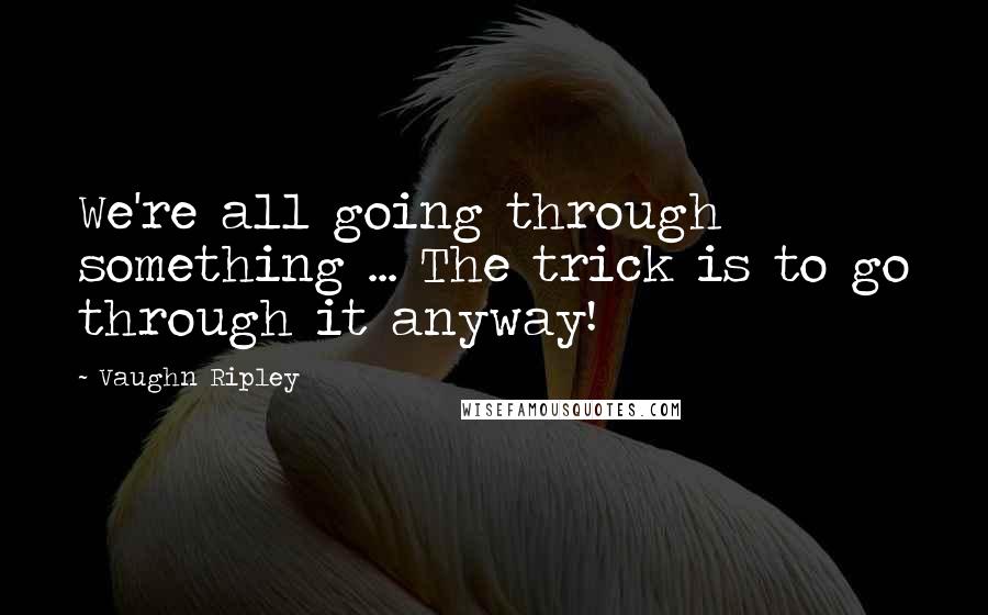 Vaughn Ripley Quotes: We're all going through something ... The trick is to go through it anyway!