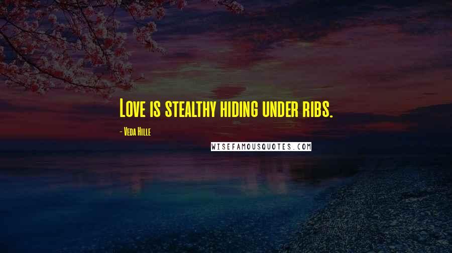 Veda Hille Quotes: Love is stealthy hiding under ribs.