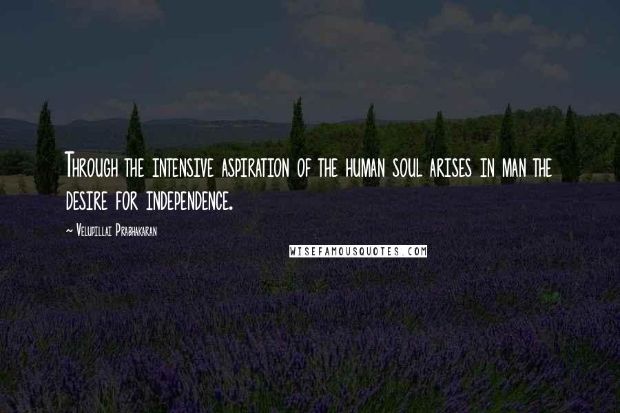 Velupillai Prabhakaran Quotes: Through the intensive aspiration of the human soul arises in man the desire for independence.