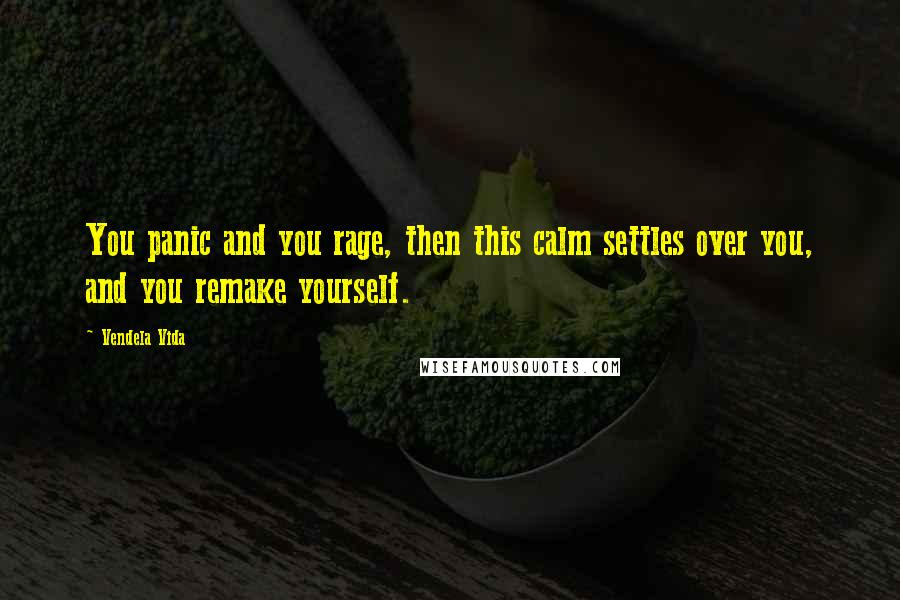 Vendela Vida Quotes: You panic and you rage, then this calm settles over you, and you remake yourself.
