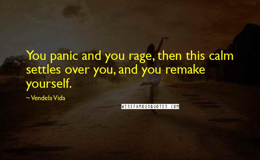 Vendela Vida Quotes: You panic and you rage, then this calm settles over you, and you remake yourself.