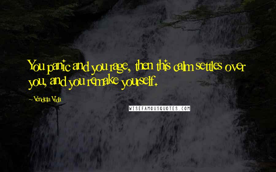 Vendela Vida Quotes: You panic and you rage, then this calm settles over you, and you remake yourself.