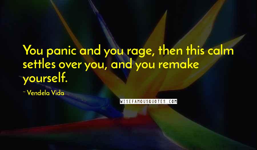 Vendela Vida Quotes: You panic and you rage, then this calm settles over you, and you remake yourself.