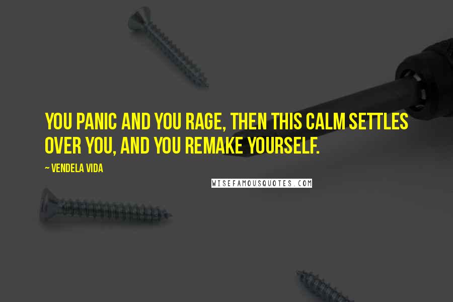 Vendela Vida Quotes: You panic and you rage, then this calm settles over you, and you remake yourself.