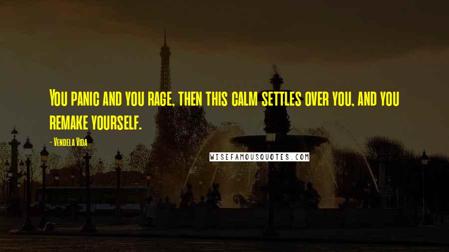 Vendela Vida Quotes: You panic and you rage, then this calm settles over you, and you remake yourself.