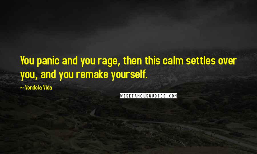 Vendela Vida Quotes: You panic and you rage, then this calm settles over you, and you remake yourself.