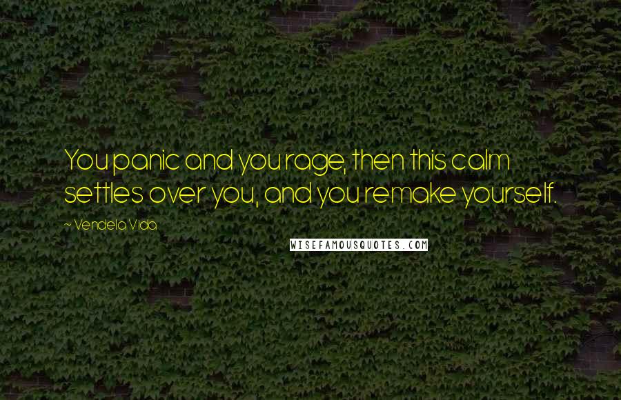 Vendela Vida Quotes: You panic and you rage, then this calm settles over you, and you remake yourself.