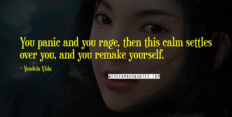 Vendela Vida Quotes: You panic and you rage, then this calm settles over you, and you remake yourself.