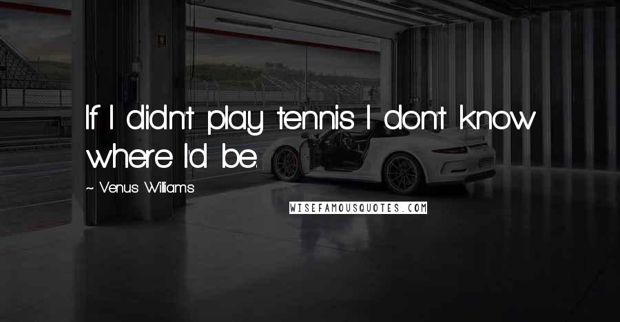 Venus Williams Quotes: If I didn't play tennis I don't know where I'd be.