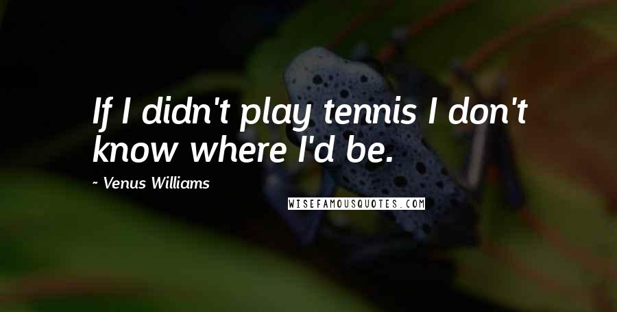 Venus Williams Quotes: If I didn't play tennis I don't know where I'd be.