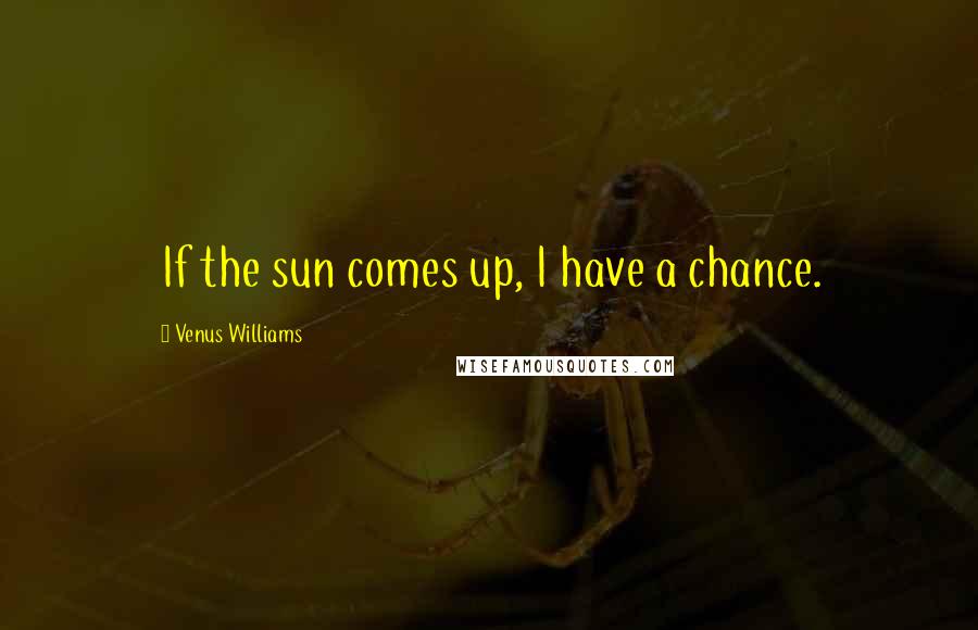 Venus Williams Quotes: If the sun comes up, I have a chance.