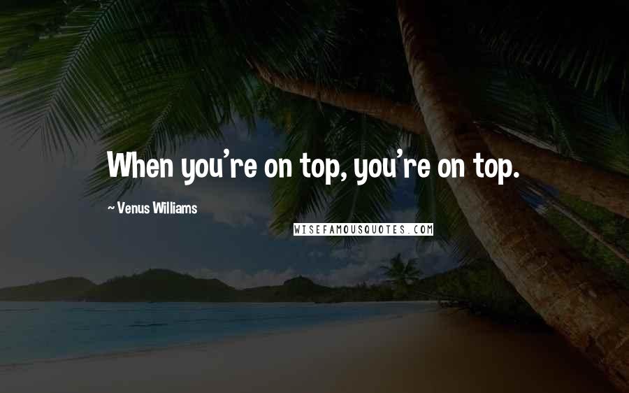 Venus Williams Quotes: When you're on top, you're on top.