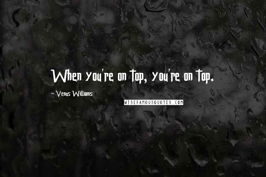 Venus Williams Quotes: When you're on top, you're on top.