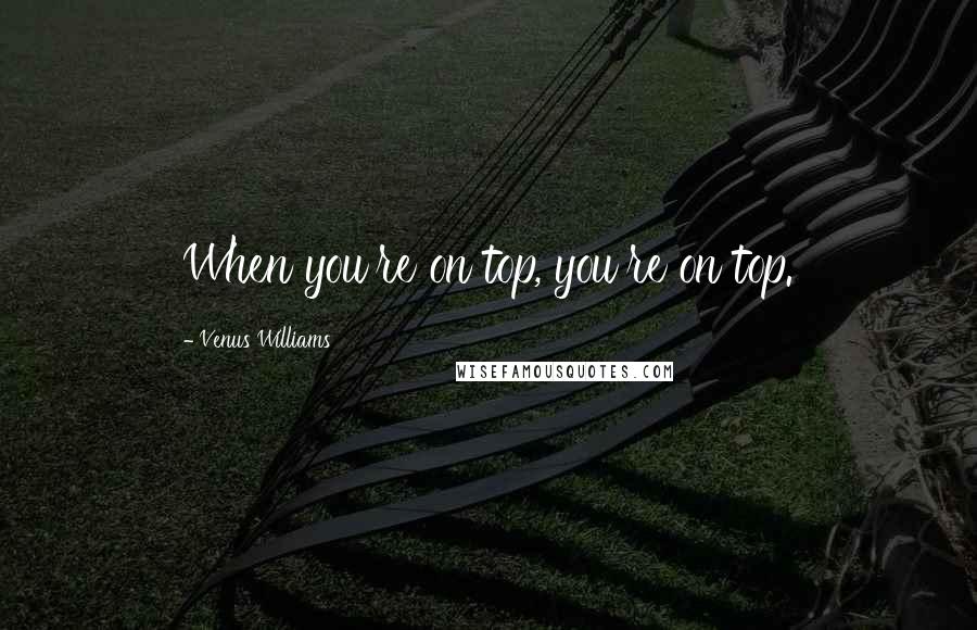 Venus Williams Quotes: When you're on top, you're on top.