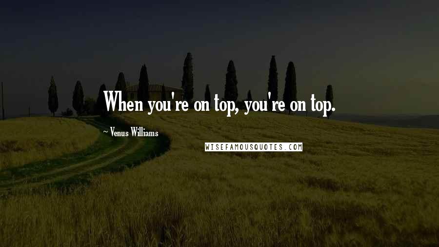 Venus Williams Quotes: When you're on top, you're on top.