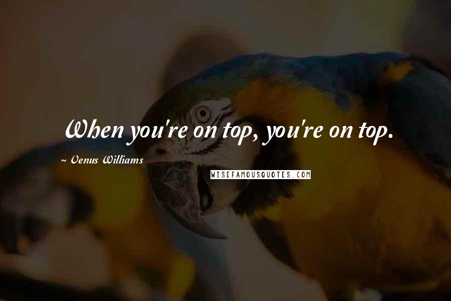 Venus Williams Quotes: When you're on top, you're on top.