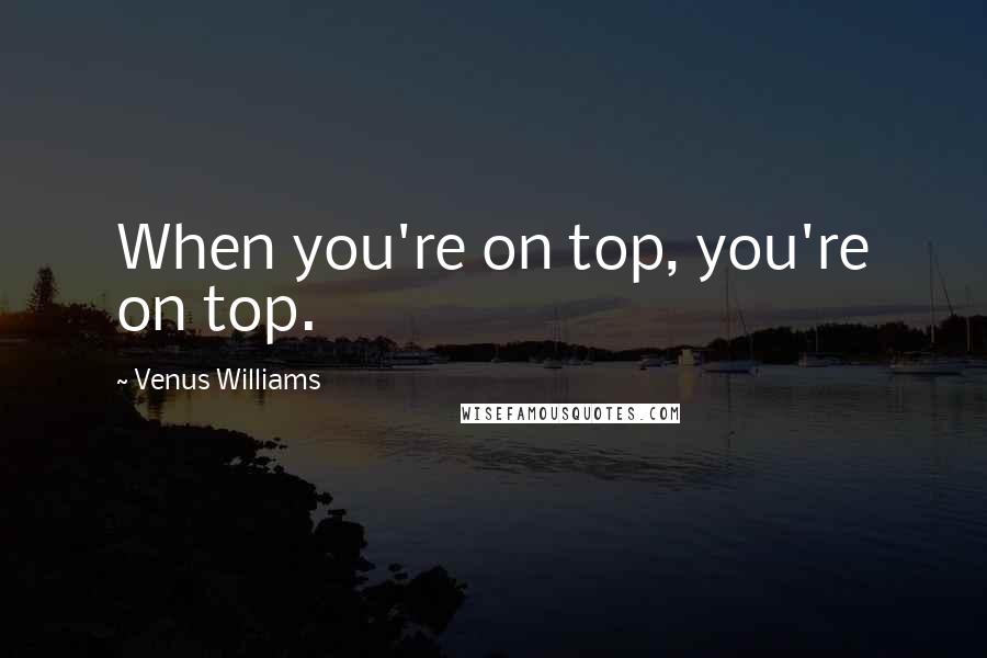 Venus Williams Quotes: When you're on top, you're on top.