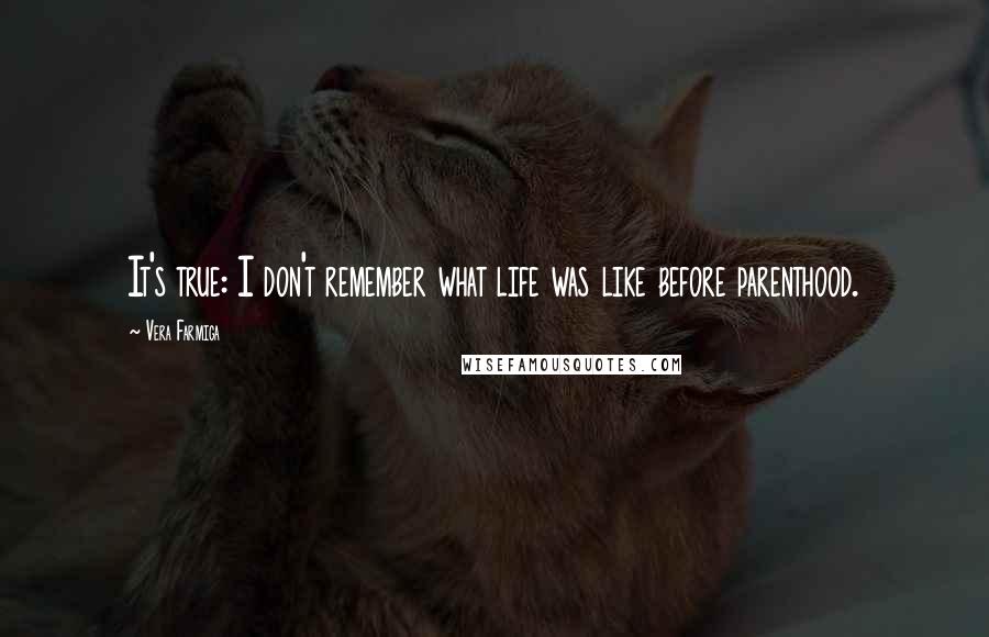 Vera Farmiga Quotes: It's true: I don't remember what life was like before parenthood.