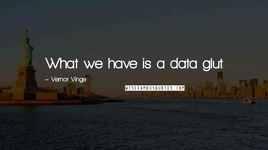 Vernor Vinge Quotes: What we have is a data glut.