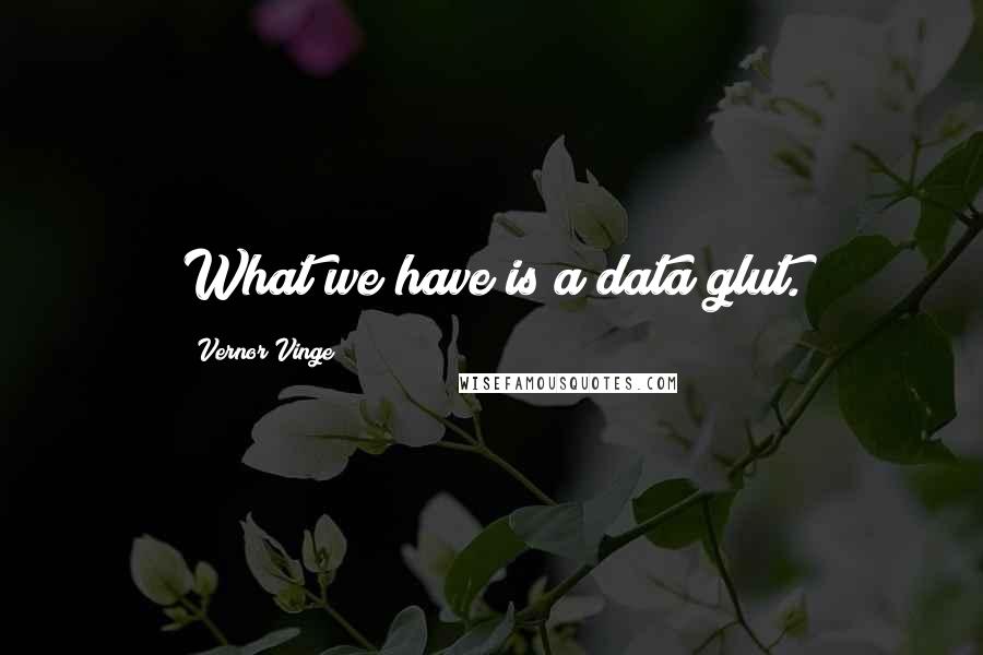 Vernor Vinge Quotes: What we have is a data glut.