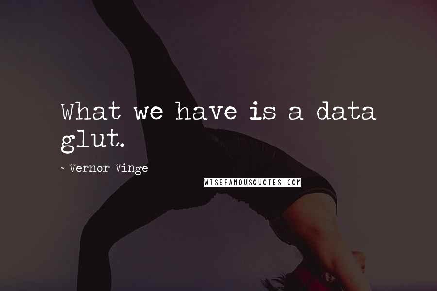 Vernor Vinge Quotes: What we have is a data glut.