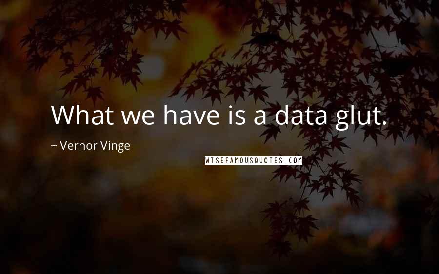Vernor Vinge Quotes: What we have is a data glut.