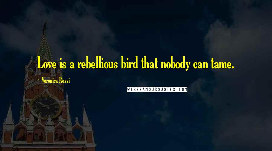 Veronica Rossi Quotes: Love is a rebellious bird that nobody can tame.