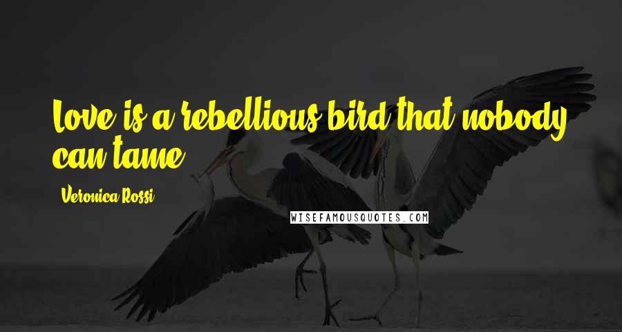 Veronica Rossi Quotes: Love is a rebellious bird that nobody can tame.