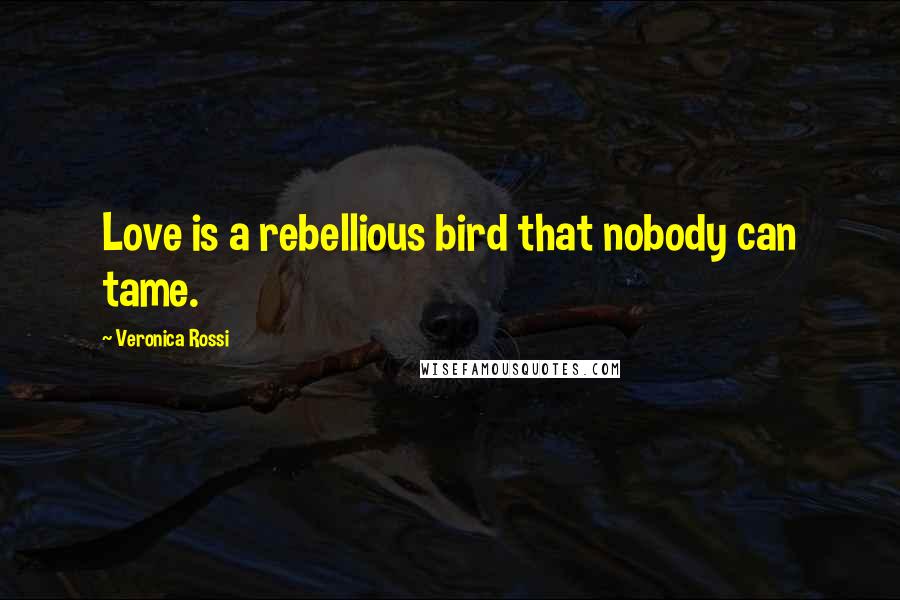 Veronica Rossi Quotes: Love is a rebellious bird that nobody can tame.