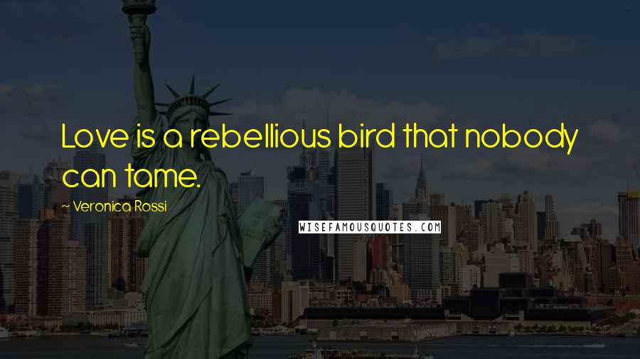 Veronica Rossi Quotes: Love is a rebellious bird that nobody can tame.