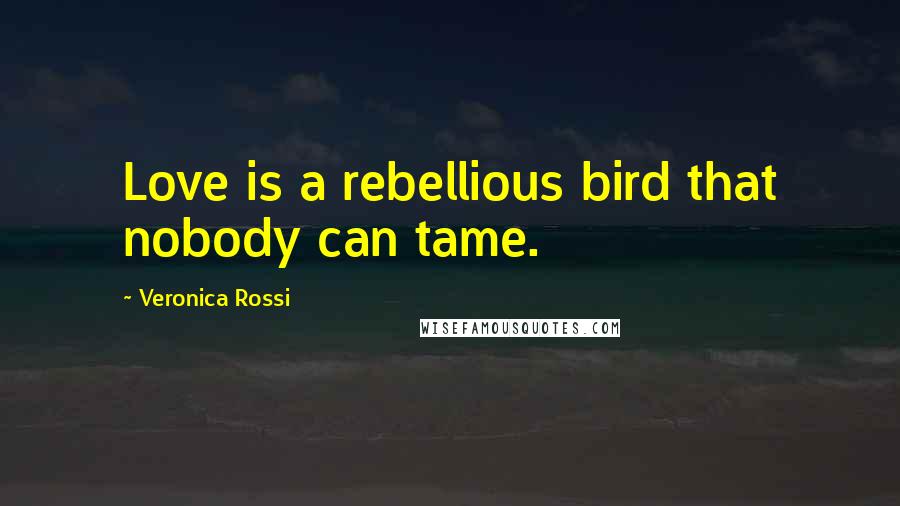 Veronica Rossi Quotes: Love is a rebellious bird that nobody can tame.