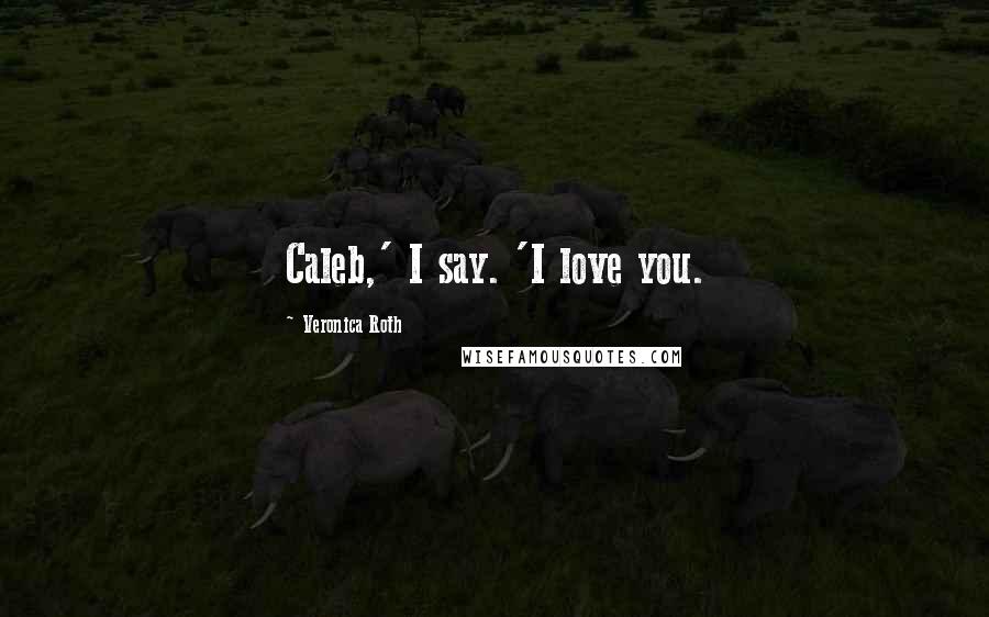 Veronica Roth Quotes: Caleb,' I say. 'I love you.