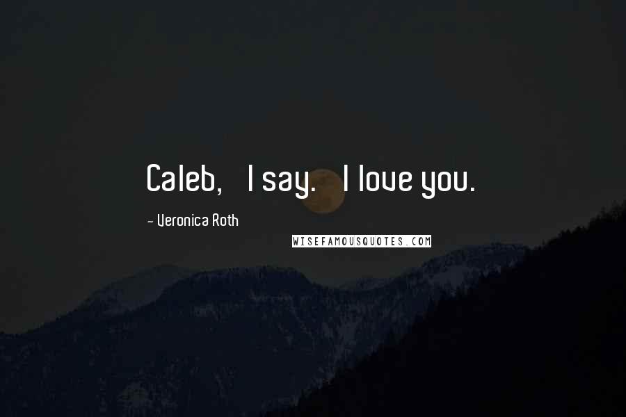 Veronica Roth Quotes: Caleb,' I say. 'I love you.