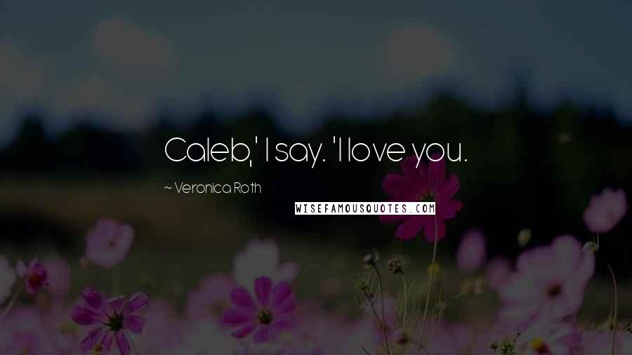 Veronica Roth Quotes: Caleb,' I say. 'I love you.