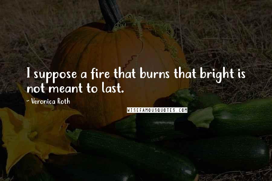 Veronica Roth Quotes: I suppose a fire that burns that bright is not meant to last.