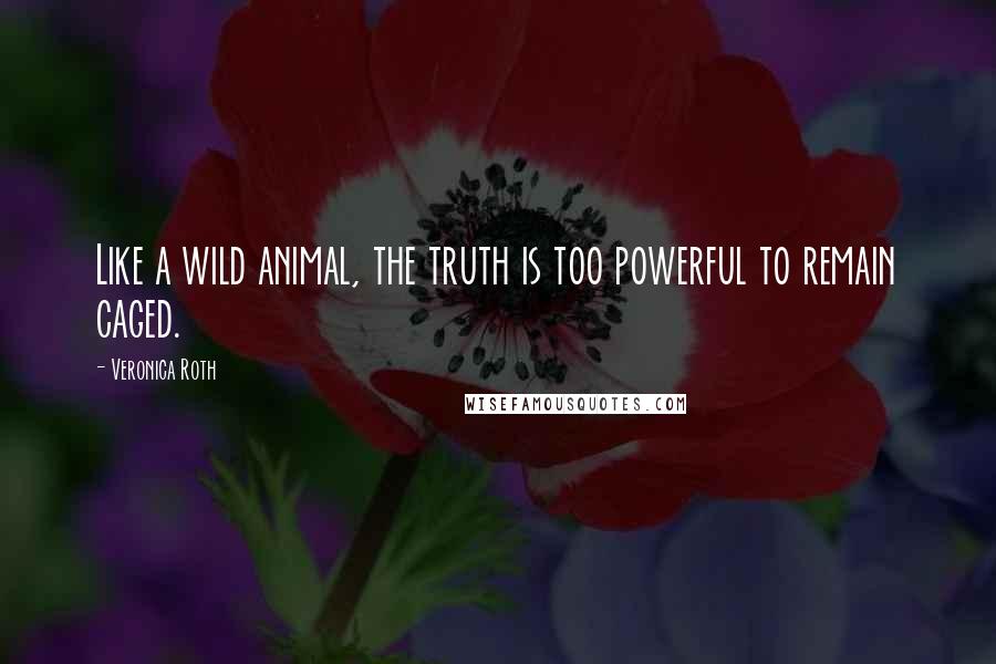 Veronica Roth Quotes: Like a wild animal, the truth is too powerful to remain caged.