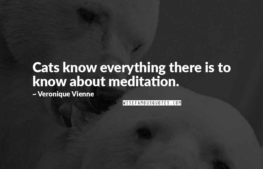 Veronique Vienne Quotes: Cats know everything there is to know about meditation.