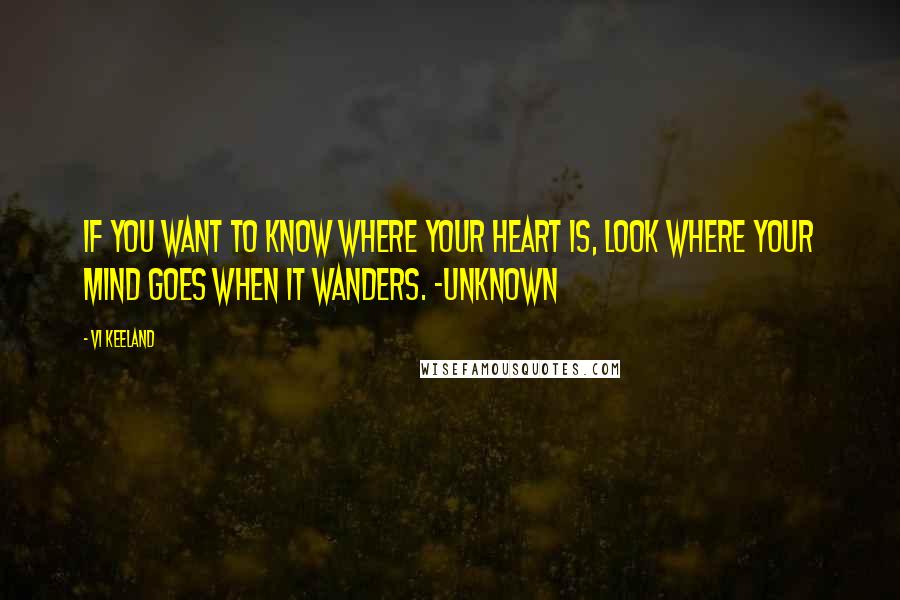 Vi Keeland Quotes: If you want to know where your heart is, look where your mind goes when it wanders. -Unknown