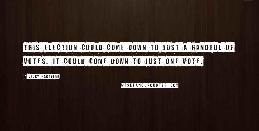 Vicky Hartzler Quotes: This election could come down to just a handful of votes. It could come down to just one vote.