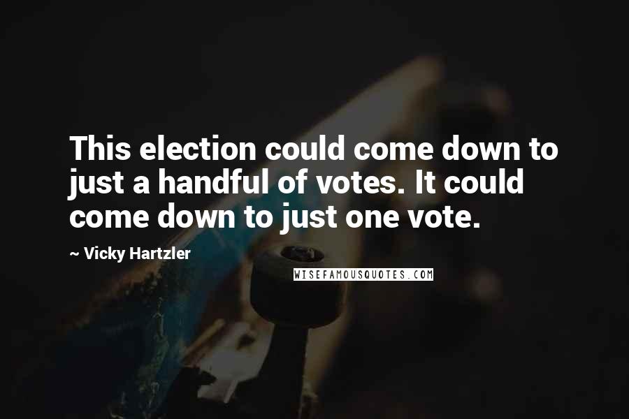 Vicky Hartzler Quotes: This election could come down to just a handful of votes. It could come down to just one vote.