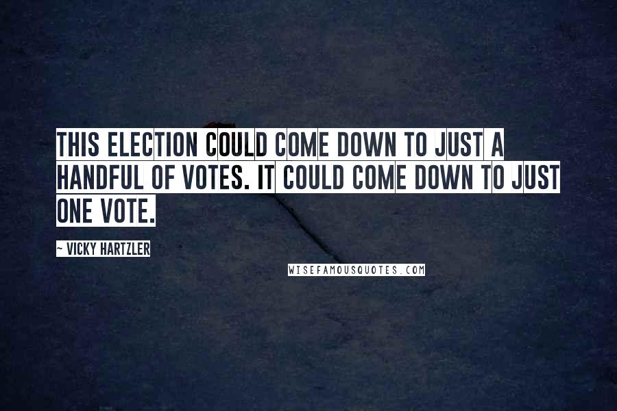 Vicky Hartzler Quotes: This election could come down to just a handful of votes. It could come down to just one vote.