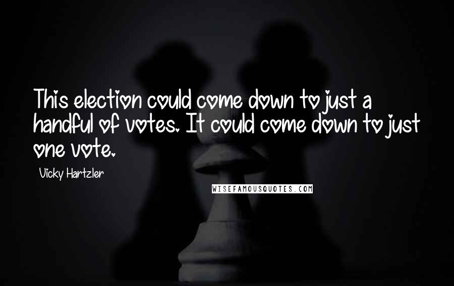 Vicky Hartzler Quotes: This election could come down to just a handful of votes. It could come down to just one vote.