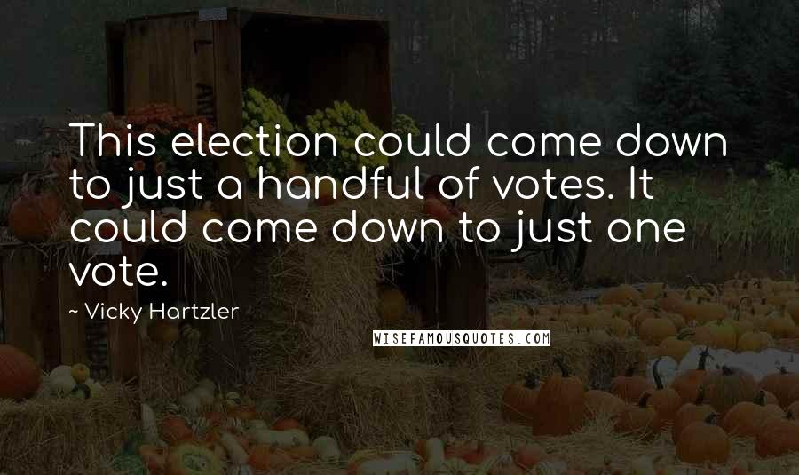 Vicky Hartzler Quotes: This election could come down to just a handful of votes. It could come down to just one vote.