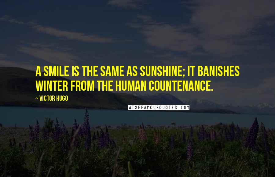Victor Hugo Quotes: A smile is the same as sunshine; it banishes winter from the human countenance.