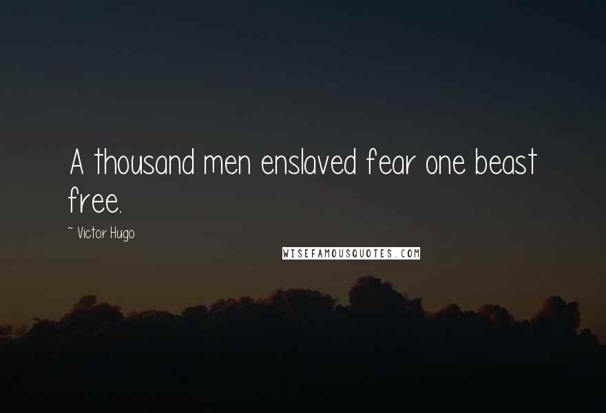 Victor Hugo Quotes: A thousand men enslaved fear one beast free.